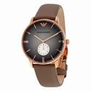 Emporio Armani Classic Grey Dial Grey Leather Quartz Men's Watch AR1723