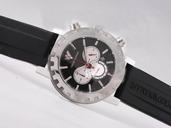 Emporio Armani Classic Mens AR0527 Black Cow Leather Strap 47mm Black Dial Watch
