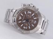 Emporio Armani Classic Mens AR1424 Stainless Steel Case 44mm Grey Dial Watch