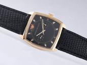 Emporio Armani Classic Mens AR2414 Black Dial 18K Gold Case Square Watch