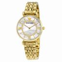Emporio Armani Classic Mother Of Pearl Dial Gold-tone Stainless Steel Ladies Watch AR1907