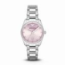 Emporio Armani Classic Pink Sunray Dial Stainless Steel Ladies Watch AR6063