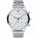 Emporio Armani Classic Silver Dial Stainless Steel Chronograph Men's Watch AR1879