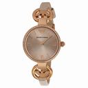 Emporio Armani Classic Silver Sunray Dial Nude Leather Ladies Watch AR1886