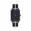 Emporio Armani Luigi Black Dial Black and White Cotton Twill Men's Watch AR1857