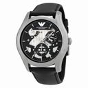 Emporio Armani Meccanico Automatic Black and Grey Dial Leather Men's Watch AR4673