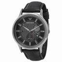 Emporio Armani Meccanico Automatic Black Skeletal Dial Leather Men's Watch AR4659