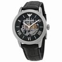 Emporio Armani Meccanico Automatic Skeletal Dial Leather Unisex Watch AR4669