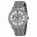 Emporio Armani Meccanico Automatic Skeletal Dial Steel Unisex Watch AR4672