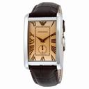 Emporio Armani Silver Dial Brown Crocodile Leather Quartz Men's Watch AR1605