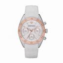 Emporio Armani Sport Chronograh Silver Dial White Silicone Men's Watch AR5938