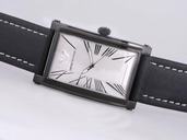 Emporio Armani Super Slim AR2049 Rectangle Mens Black Ostrich Leather Strap Watch