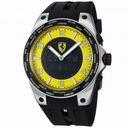 Ferrari World Time Yellow Multifunction Dial Black Rubber Strap Men's Watch FE-05-ACC-YW