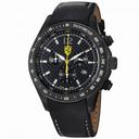 Ferrari Scuderia Carbon Fiber Dial Chronograph Black Leather Men's Watch FE-07-IPGUN-CP-FC