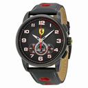 Ferrari Heritage Chronograph Black Dial Black Leather Men's Watch 830059