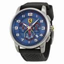 Ferrari Heritage Chronograph Blue Dial Black Silicone Men's Watch 830062