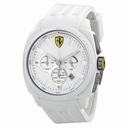 Ferrari Scuderia Aerodinamico Chronograph White Dial White Silicone Men's Watch 830119
