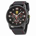 Ferrari Scuderia Heritage Chronograph Black Dial Black Silicone Men's Watch 830063