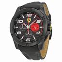 Ferrari Scuderia Paddock Chronograph Black Dial Black Leather Men's Watch 830030