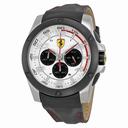 Ferrari Scuderia Paddock Chronograph White Dial Black Leather Men's Watch 830031