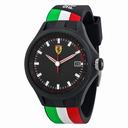 Ferrari Scuderia Pit Crew Black Dial Tri-Colored Silicone Men's Watch 830131