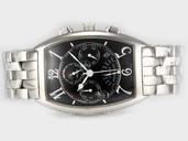 Franck Muller Casablanca 5850 CC Black Dial Rectangle Stainless Steel Case Watch
