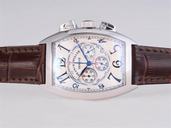 Franck Muller Cintree Curvex Chronograph 8880 CC AT 5N 40x64mm Brown Ostrich Leather Strap Watch