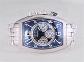 Franck Muller Cintree Curvex Chronograph 8880 CC AT 5N Rectangle Silver Stainless Steel Strap Watch