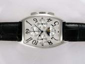 Franck Muller Cintree Curvex Chronograph 9880-CCQP Stainless Steel Case 36x49mm White Dial Watch