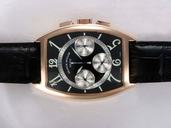 Franck Muller Cintree Curvex Master Calendar 8880 CC MC AT Black Dial Rectangle Rose Gold Case Watch