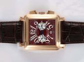 Franck Muller Conquistador Cortez 10000-CC 41x41mm Brown Dial Brown Ostrich Leather Strap Watch
