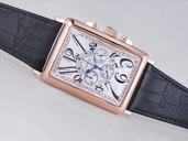 Franck Muller Long Island 1200 CC AT Quartz Chronograph Rectangle White Dial Watch