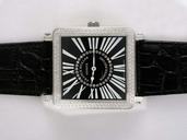 Franck Muller Master Square 6002 DT-D Square Quartz Black Dial Watch
