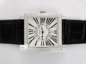 Franck Muller Master Square Diamond 6000 K XL Quartz White Dial Watch