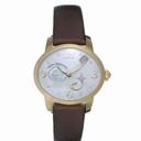 Girard Perregaux Cats Eye Diamond 18kt Yellow Gold Brown Satin Ladies Watch 80480-51-761-JKBD