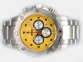 Girard Perregaux Classique Elegance 24990 Yellow Dial Round Silver Stainless Steel Strap Watch