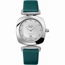 Glashutte Povonina Silver Dial Green Satin Diamond Ladies Watch 1-03-01-10-12-02