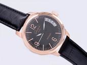Glashutte Senator Sixties 39-52-02-01-04 Round Midsize Black Cow Leather Strap Watch