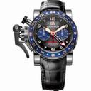 Graham Chrnofighter Oversize GMT Black Dial Black Leather Men's Watch 2OVGSB26AC118
