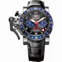 Graham Chronofighter Black and Blue Dial Chronograph Black Leather Men's Watch 2OVGSB26A