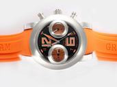 Graham Swordfish Big 12-6 Steel 2SWAS.B17A.K32B Round Black Dial Orange Rubber Strap Watch