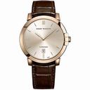 Harry Winston Midnight Champagne Dial 18kt Rose Gold Brown Leather Automatic Men's Watch MIDAHD42RR001