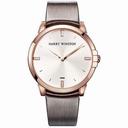 Harry Winston Midnight Champagne Sunray Dial 18kt Rose Gold Satin Men's Watch MIDQHM39RR001