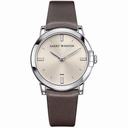 Harry Winston Midnight Silver Dial 18kt White Gold Brown Satin Ladies Watch MIDQHM32WW001