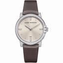 Harry Winston Midnight Silver Dial 18kt White Gold Diamond Satin Ladies Watch MIDQHM32WW002