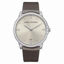Harry Winston Midnight Silver Dial 18kt White Gold Diamond Stain Men's Watch MIDQHM39WW002