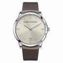 Harry Winston Midnight Silver Dial 18kt White Gold Satin Men's Watch MIDQHM39WW001