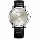 Harry Winston Midnight Silver Dial Black Leather Automatic Men's Watch MIDAHD42WW001
