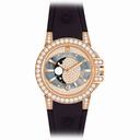 Harry Winston Ocean Moonphase Mother of Pearl Dial 18kt Rose Gold Diamond Black Rubber Ladies Watch OCEQMP36RR001