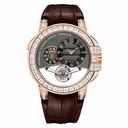 Harry Winston Ocean Tourbillion Grey Dial 18kt Rose Gold Diamond Leather Men's Watch OCEMTD45RR004
